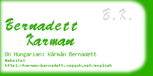 bernadett karman business card
